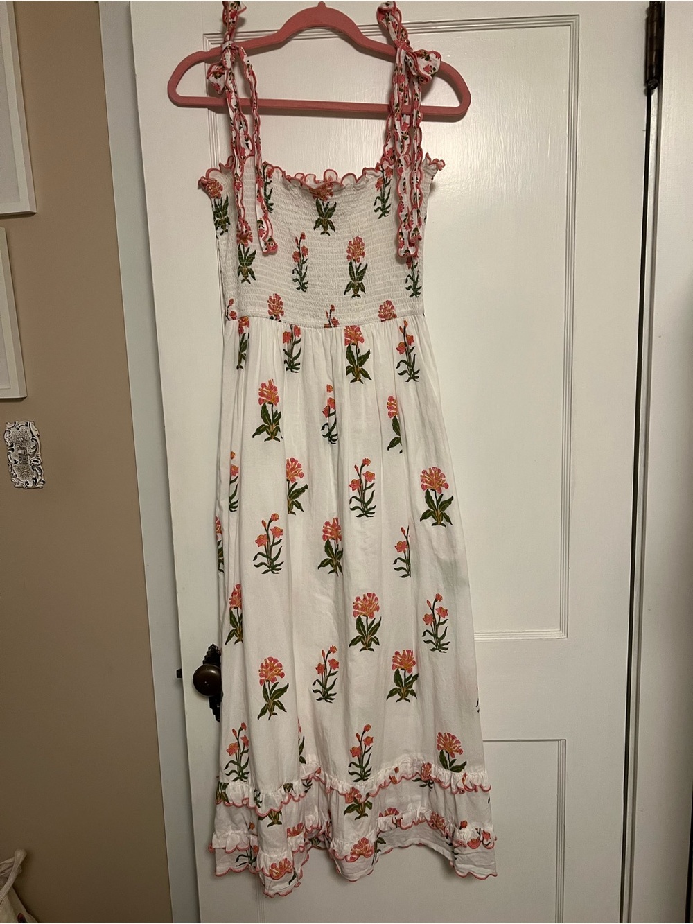 Pink City Prints Tie Shoulder Dress
